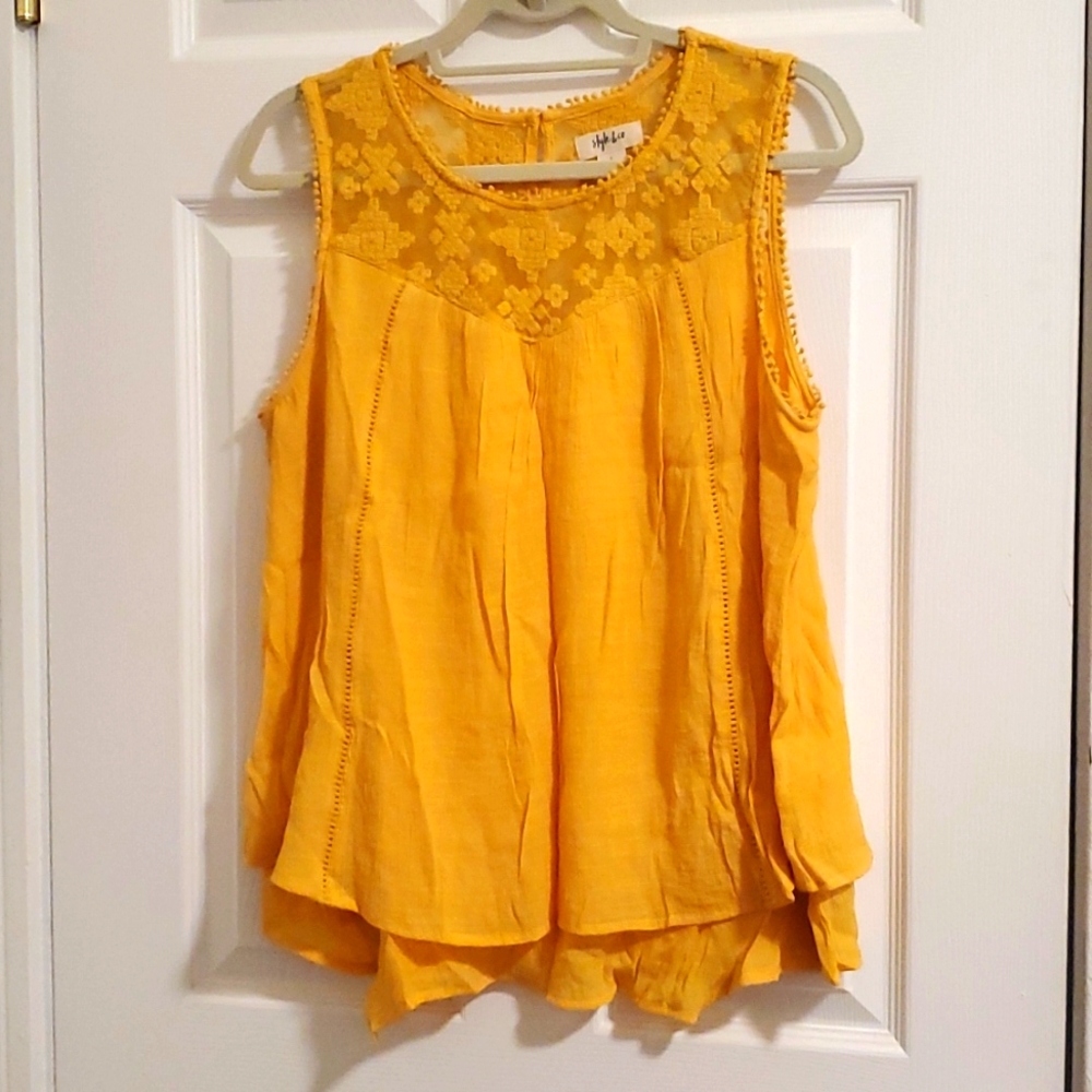 Style&Co yellow sleeveless blouse